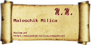 Maloschik Milica névjegykártya